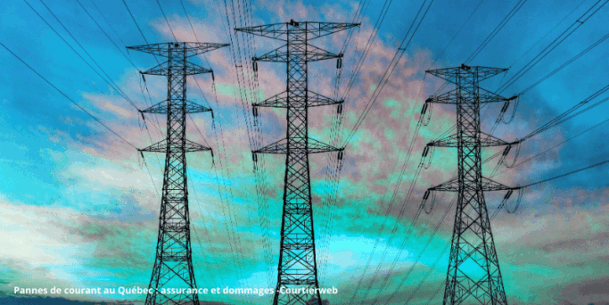 Lignes électriques sous ciel nuageux.