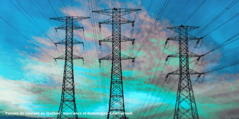 Lignes électriques sous ciel nuageux.