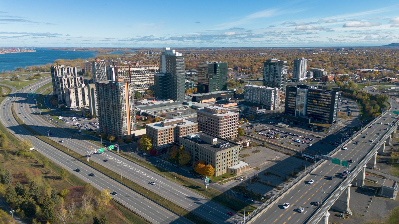 Vue aérienne de Longueuil, Québec