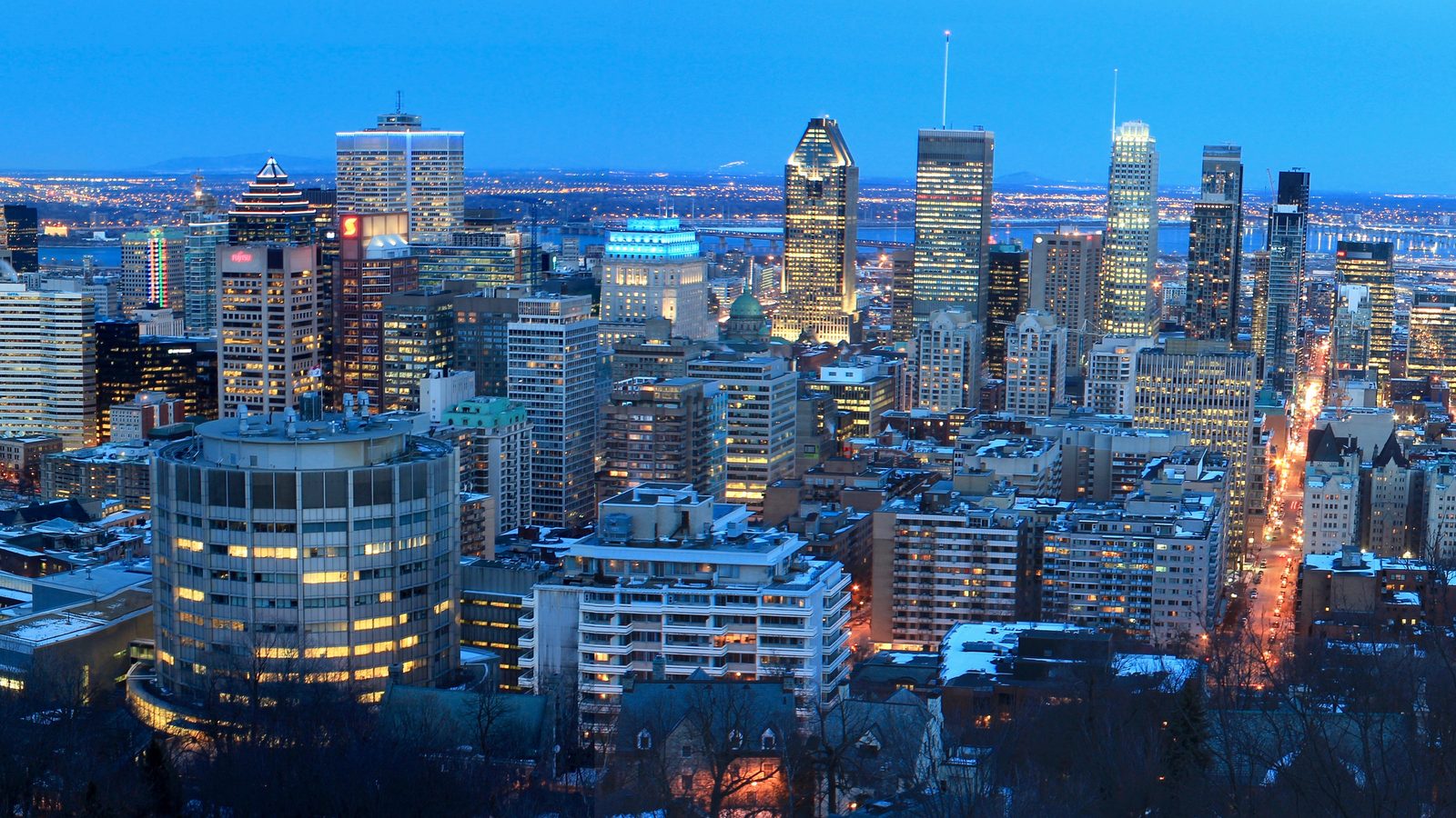 Skyline du centre-ville de Montréal vu depuis le Mont-Royal